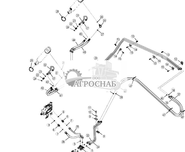Гидравлические линии цилиндра ковша (самовыравнивающиеся) - ST122 204.jpg